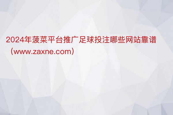 2024年菠菜平台推广足球投注哪些网站靠谱（www.zaxne.com）